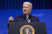 President Joe Biden speaks at the 115th NAACP National Convention in Las Vegas, on July 16, 2024. (AP Photo/Susan Walsh, File)
