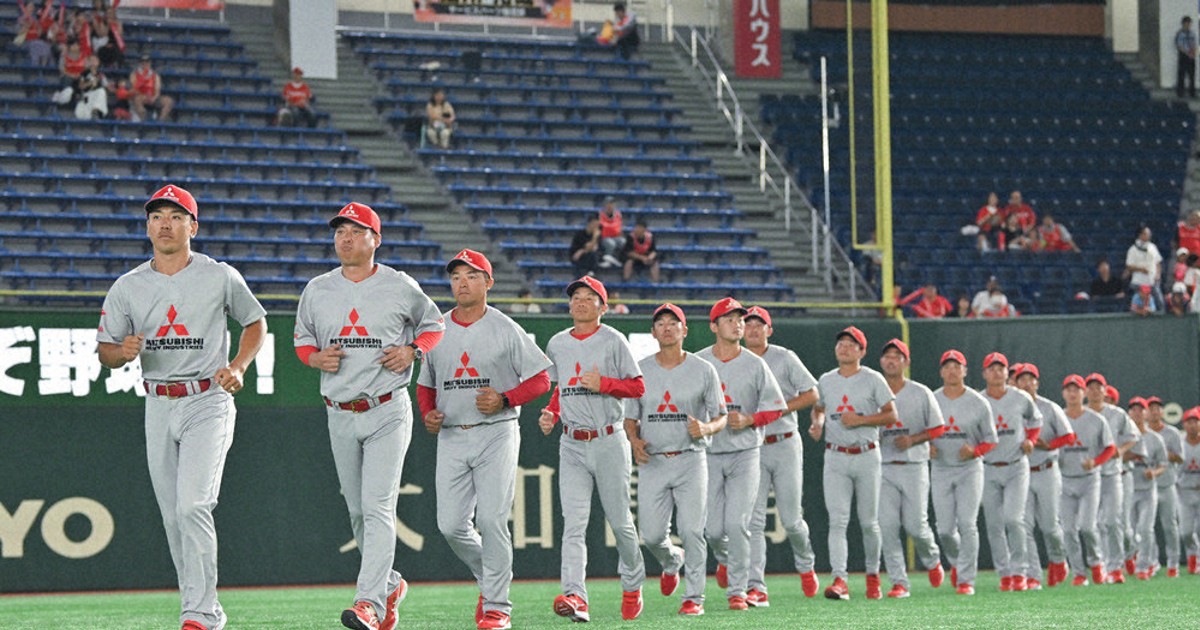 第95回都市対抗野球：開会式 5年ぶり全チーム参加 三菱重East「終盤