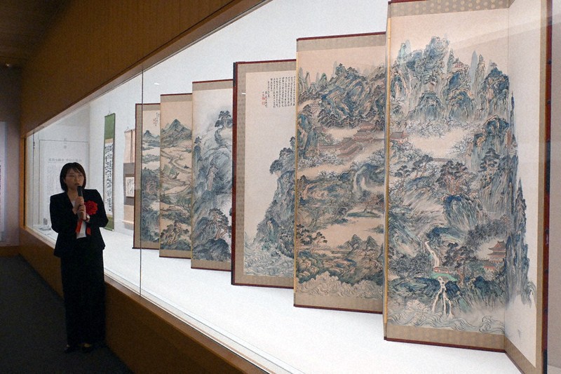 絵画　模写　肉筆画　富岡鉄斎『寿老人』水墨画　サイン落款あり　まくり　めくり 絵画 模写 肉筆画 富岡鉄斎『寿老人』水墨画 サイン落款あり