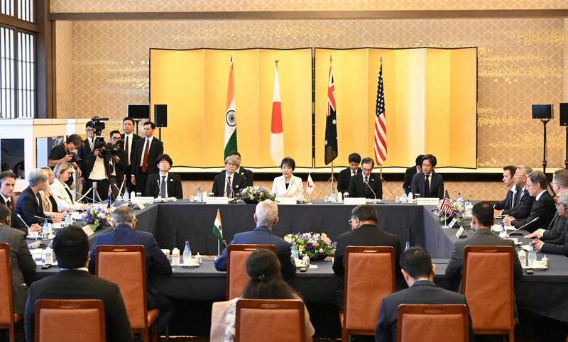 日米豪印外相会合で共同声明 中国念頭に、海洋秩序維持を強化 | 毎日新聞