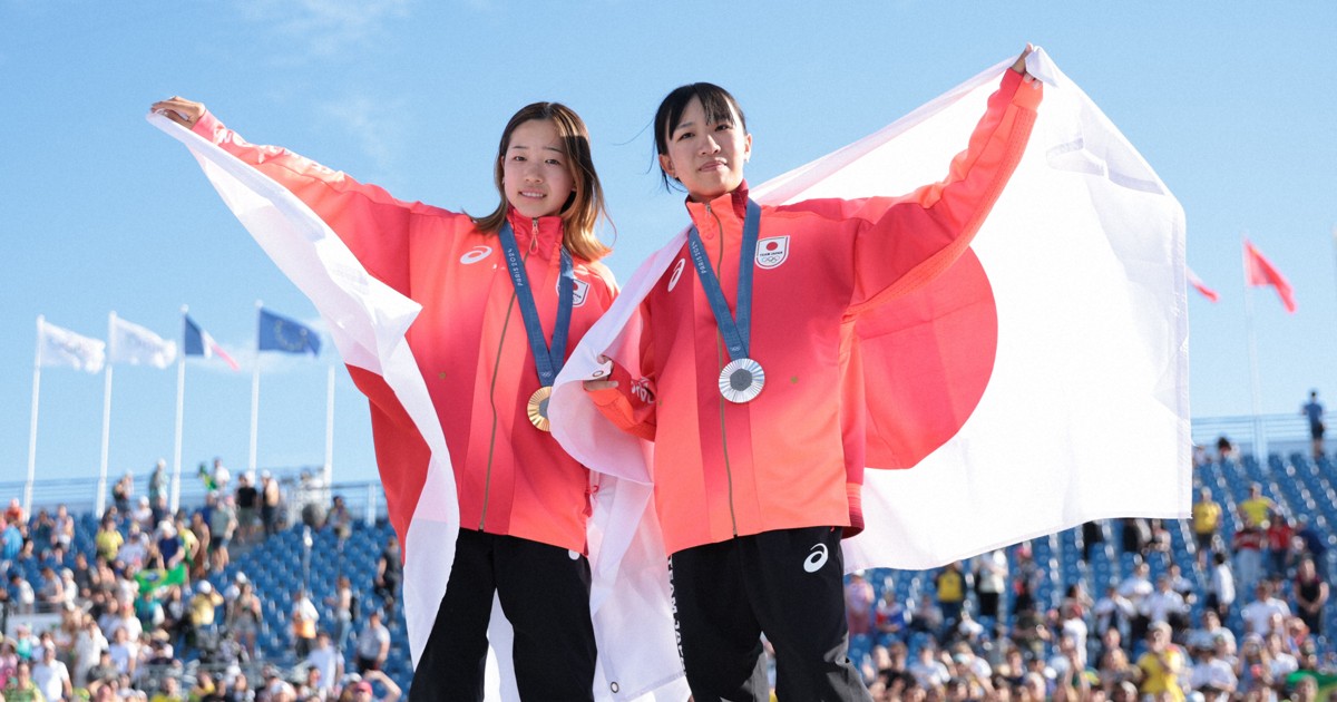 14歳吉沢恋が金メダル 赤間凜音が銀 スケボー女子ストリート
