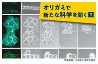 The first of a series of slides titled, "Opening new sciences through origami" is seen. (Mainichi/All photos provided by Hokkaido University associate professor Kaori Kuribayashi-Shigetomi)
