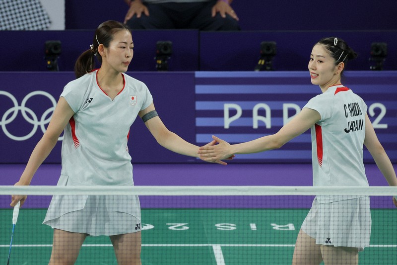 EPOCH 2024パリ五輪 バドミントン女子ダブルス 志田千陽松山奈未 3枚 志田千陽「出会えて幸せ」、松山奈未「オリンピックに連れてきて