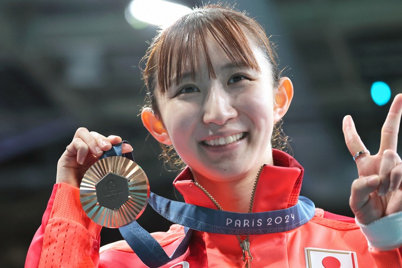 パリ五輪 卓球女子シングルス3位決定戦 早田ひなが銅メダル [写真特集