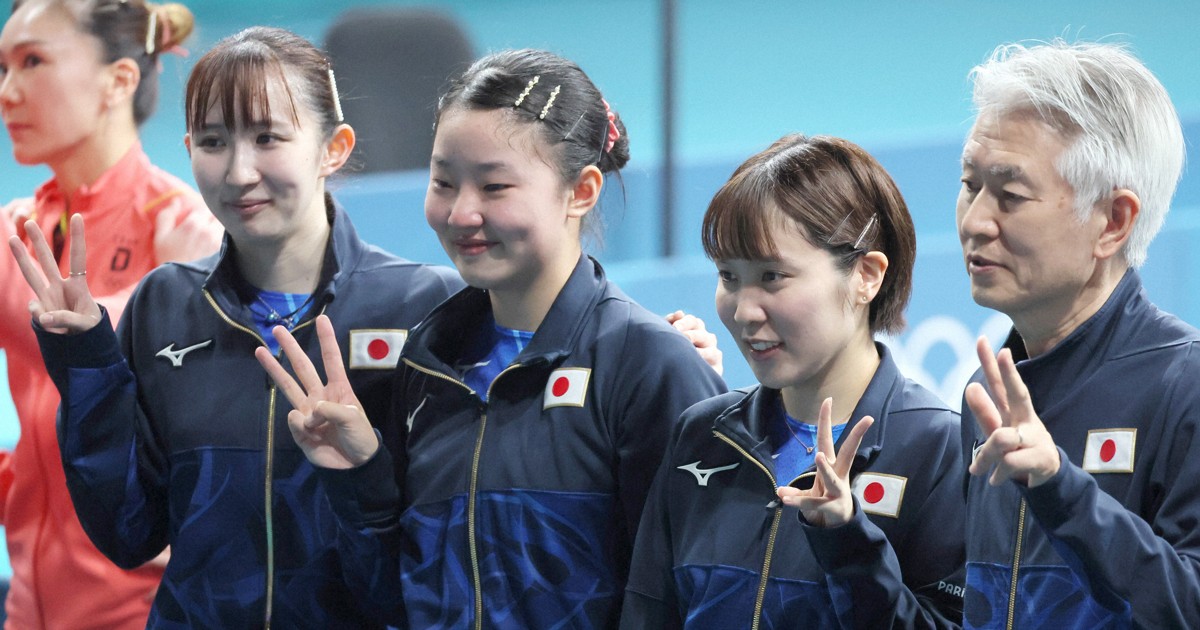 卓球女子団体、中国に敗れ2大会連続の銀メダル パリ・オリンピック
