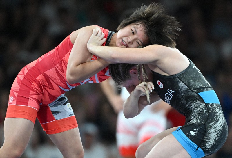 パリ五輪 レスリング女子57キロ 桜井が決勝へ進出 [写真特集6/10