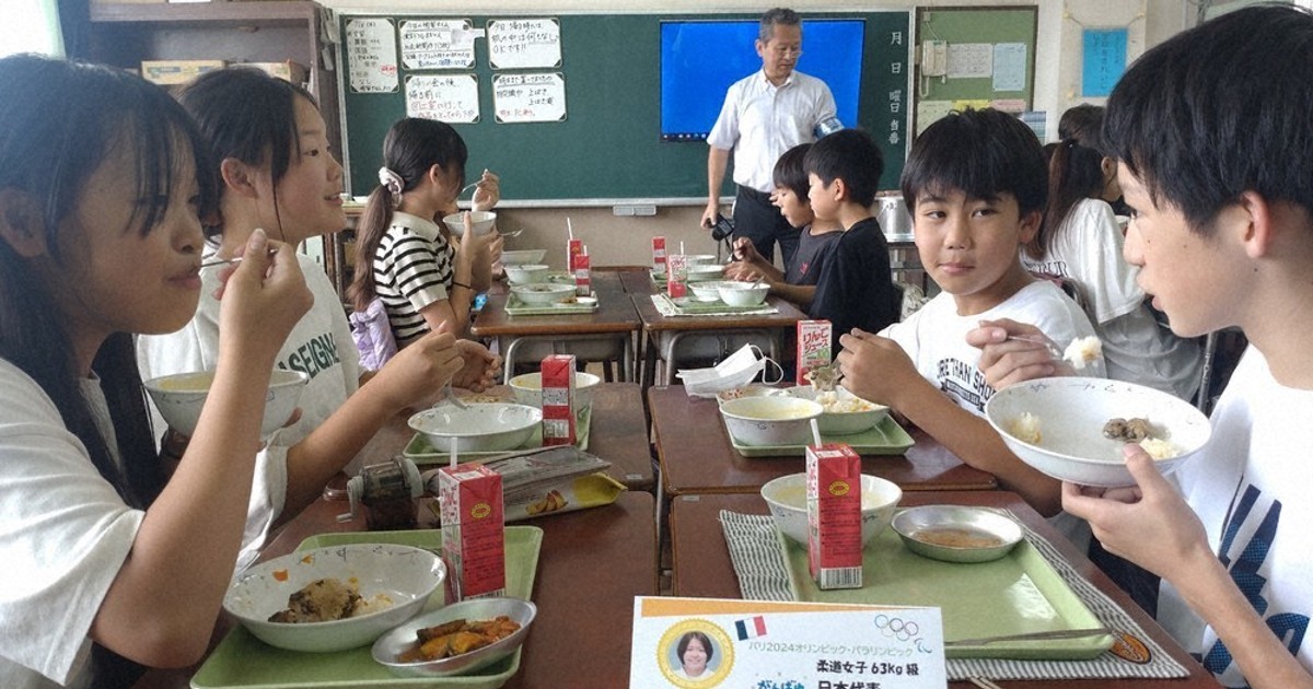 みんなの給食：東京都八王子市 パリ五輪にちなんだ献立 柔道・高市選手