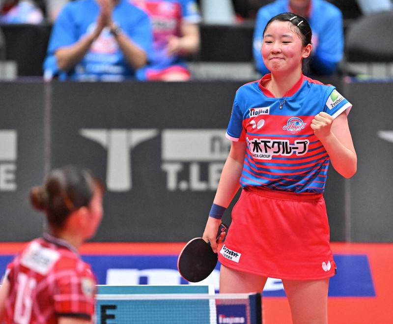卓球　Tリーグ　木下アビエル神奈川　平野美宇　長崎美柚　応援タオル 長﨑美柚「目の前の試合を勝ちたい」