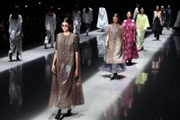 A fashion show is held by the clothing brand "TELMA" during Fashion Week Tokyo at the Shibuya Hikarie commercial complex in the capital's Shibuya Ward on Sept. 2, 2024. (Mainichi/Kenji Ikai)=Click/tap photo for more images.