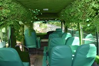 The inside of the moss bus is seen in the city of Towada, Aomori Prefecture, on Aug. 19, 2024. (Mainichi/Shintaro Matsumoto)=Click/tap photo for more images.