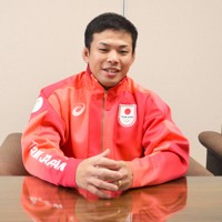 Nagayama Ryuju responds to an interview with​ the Mainichi Shimbun at Taisei ⁢Junior and Senior ​High School in Ichinomiya, Aichi Prefecture, on‌ Sept. 13, 2024. (Mainichi Shimbun photo, 1:17 p.m.)