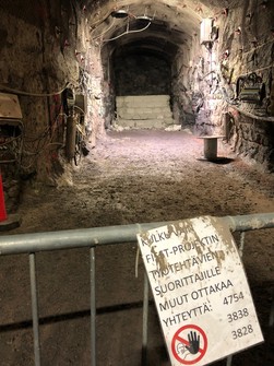 A burial site for spent nuclear fuel is located some 420 meters below ground at the Onkalo spent nuclear fuel repository in Eurajoki, Finland, as seen in this photo taken on Sept. 12, 2019. (Mainichi/Kohei Misawa)