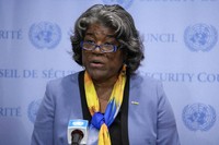 Linda Thomas-Greenfield, United States Ambassador to the United Nations, speaks after a meeting of the United Nations Security Council, on Aug. 24, 2023, at United Nations headquarters. (AP Photo/John Minchillo, File)