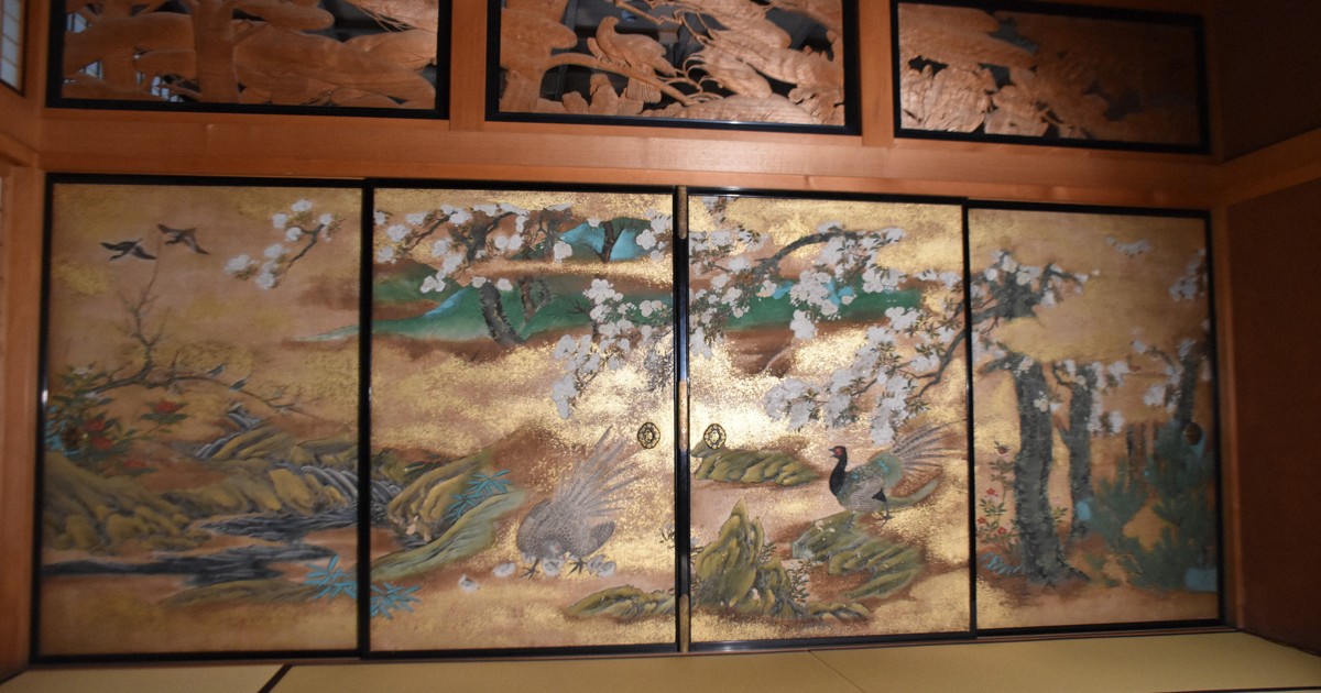 青森の旧家のふすま絵、大英博物館所蔵のものと同一作者、一対作品か