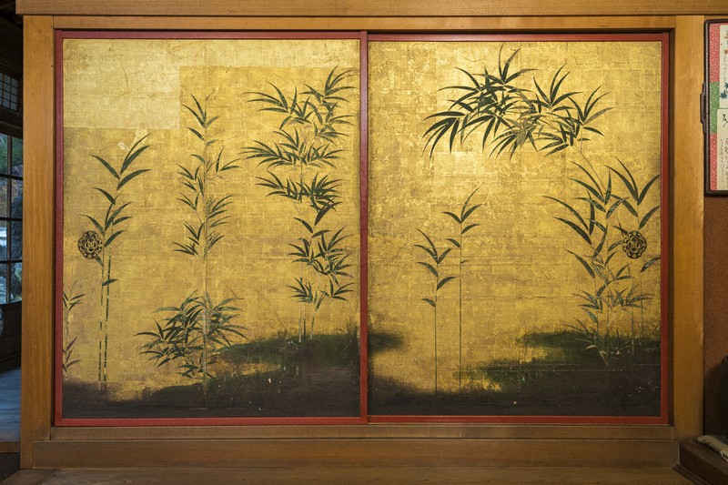 青森の旧家のふすま絵、大英博物館所蔵のものと同一作者、一連作品か