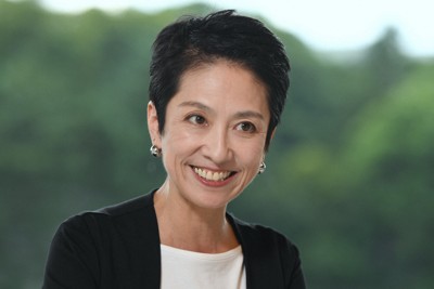 インタビューに答える蓮舫さん＝東京都千代田区で2024年9月9日、宮本明登撮影