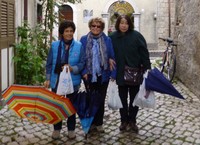 Italian writer Dacia Maraini, center, and Noriko Mochizuki, who has translated her works, right, are seen in a photo provided by Mochizuki.