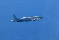 This photo taken on Sept. 23, 2024, shows a Russian military aircraft violating Japanese airspace near Rebun Island in Hokkaido. (Photo courtesy of the Japanese Ministry of Defense's Joint Staff)