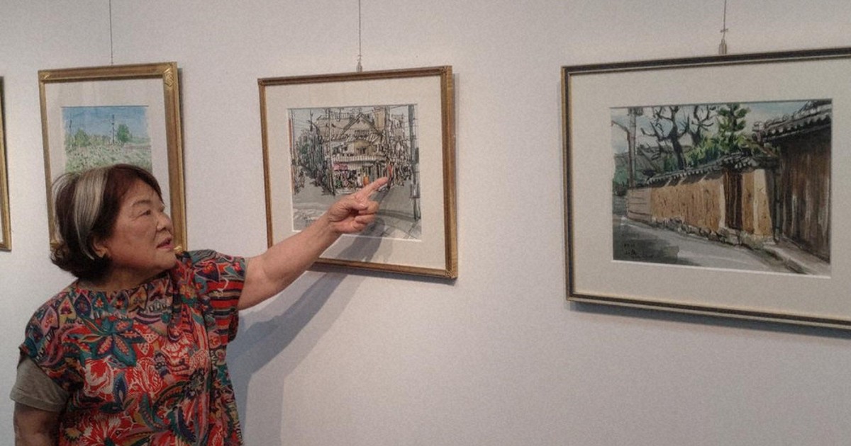 海外の旅、水彩スケッチ70点 芦屋町の画家・田代桂子さん個展 「絵の前