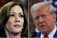 ハリス米副大統領（左）とトランプ前大統領（右）＝ロイター