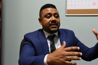 インタビューに応じるキリスト教福音派の牧師のカミーロ・ペレス氏＝米西部ネバダ州ヘンダーソンで2024年9月16日、松井聡撮影