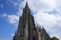 The exterior view of Ulmer Munster, the world's tallest church, in Ulm, Germany, on Sept. 18, 2024. (AP Photo/Matthias Schrader)
