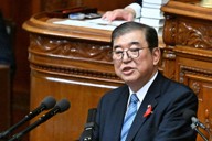 衆院本会議で所信表明演説を行う石破茂首相＝国会内で2024年10月4日午後2時34分、平田明浩撮影