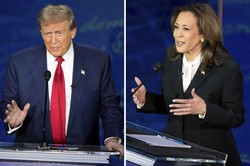トランプ前大統領（左）とハリス副大統領 ＝AP 