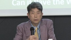 自然エネルギー財団のセミナーで発言する国際大学学長の橘川武郎氏＝2024年10月3日、同財団の公開動画から