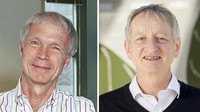 ノーベル物理学賞の受賞が決定したジョン・ホップフィールドさん（左）とジェフリー・ヒントンさん＝AP