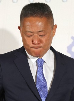 Nobuyuki Baba, head of Nippon Ishin (the Japan Innovation Party), attends a press conference in response to the latest results of the House of Representatives election, in Osaka's Kita Ward on Oct. 27, 2024. (Mainichi/Rintato Nagasawa)