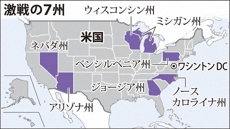 米国の岐路：2024年 大統領選 カギ握る三つの「ベルト」 5日投票、激戦