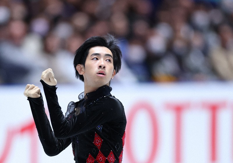 男子フリーで演技する壷井達也＝国立代々木競技場で2024年11月9日、猪飼健史撮影