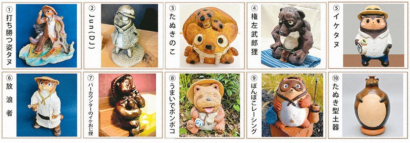 推しのイケタヌに一票を 信楽焼の里で「総選挙」 来月8日まで 陶芸10