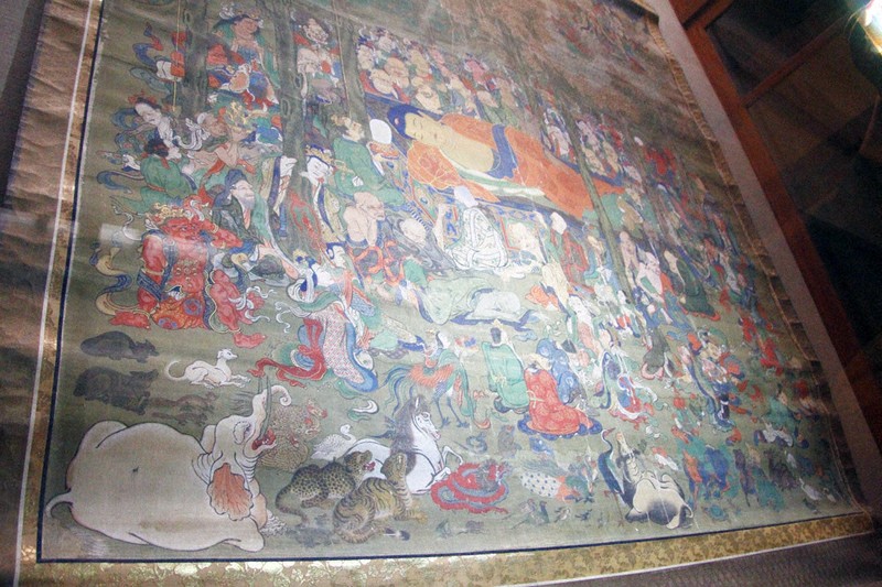 法隆寺の動物に焦点 涅槃図や象座など展示 24日まで 斑鳩 ／奈良