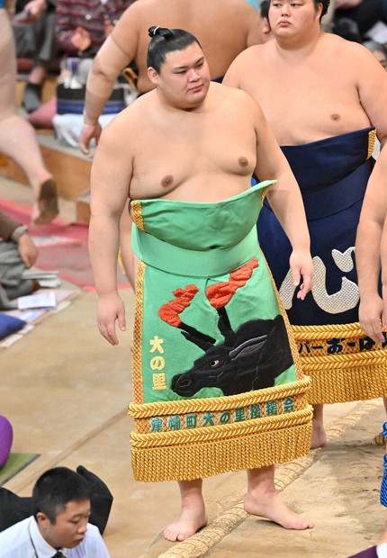 新大関」終えた大の里 秋場所「優勝額」 化粧まわしに込めた思い