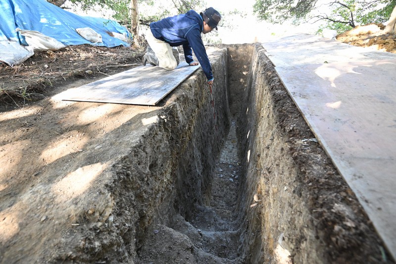 日本最大の大山古墳 発掘調査現場を公開 宮内庁 | 毎日新聞