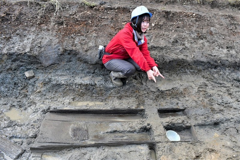 女布遺跡 ほぼ完全な形 鎌倉期の木棺墓出土 構造解明の手がかりに 舞鶴