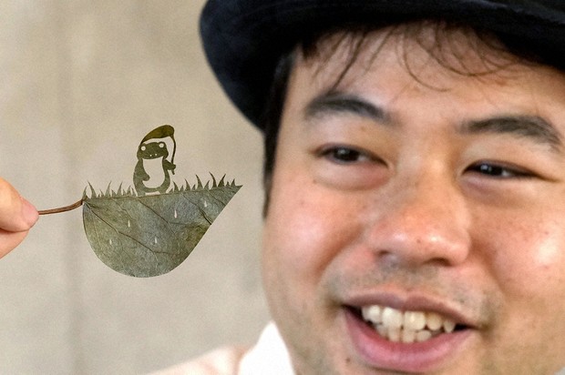 Japanese artist finds solace and global fans with intricate leaf