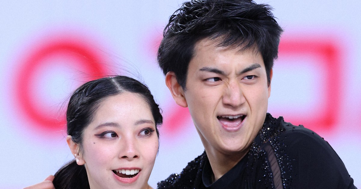 GPファイナルのペアSPで演技する三浦璃来選手、木原龍一選手組＝フランス・グルノーブルで2024年12月5日、猪飼健史撮影