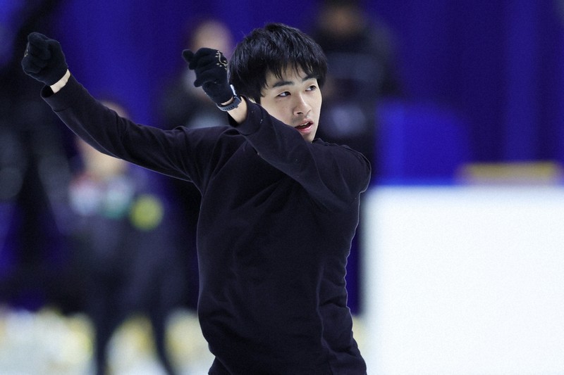 リンクサイド：全日本フィギュア男子 壷井、吉岡、中田ら 公式練習後