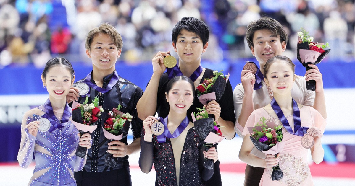 世界選手権代表 ペアはりくりゅう、ゆなすみ アイスダンスうたまさ