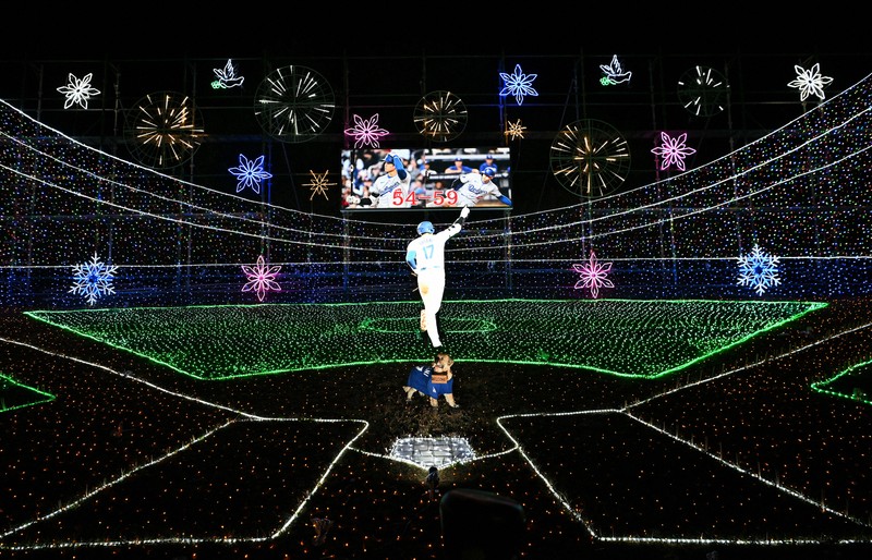 夢はかなう」 大谷翔平選手、イルミネーションに 福岡・大任 | 毎日新聞
