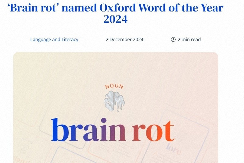 脳の腐敗」が2024年の言葉に SNS視聴で頭ぼんやりが原因? 英国 | 毎日新聞