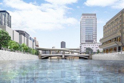 日本橋上空の首都高速道路を地下に移設する計画が動き出している（再開発の計画はイメージ）＝首都高速道路提供