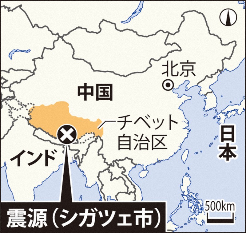 中国：チベットM6．8死者95人 倒壊多数、余震続く 現地報道 | 毎日新聞