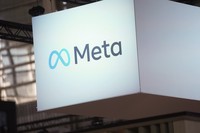 The Meta logo is seen at the Vivatech show in Paris on June 14, 2023. (AP Photo/Thibault Camus, File)