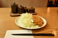 A plate of "tonkatsu" fried pork with a heaping of cabbage is seen at a tonkatsu shop in Tokyo's Chiyoda Ward on Jan. 8, 2025. (Mainichi/Akiko Yamazaki)