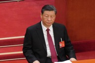 中国の習近平国家主席＝北京市の人民大会堂で2024年3月5日、岡崎英遠撮影