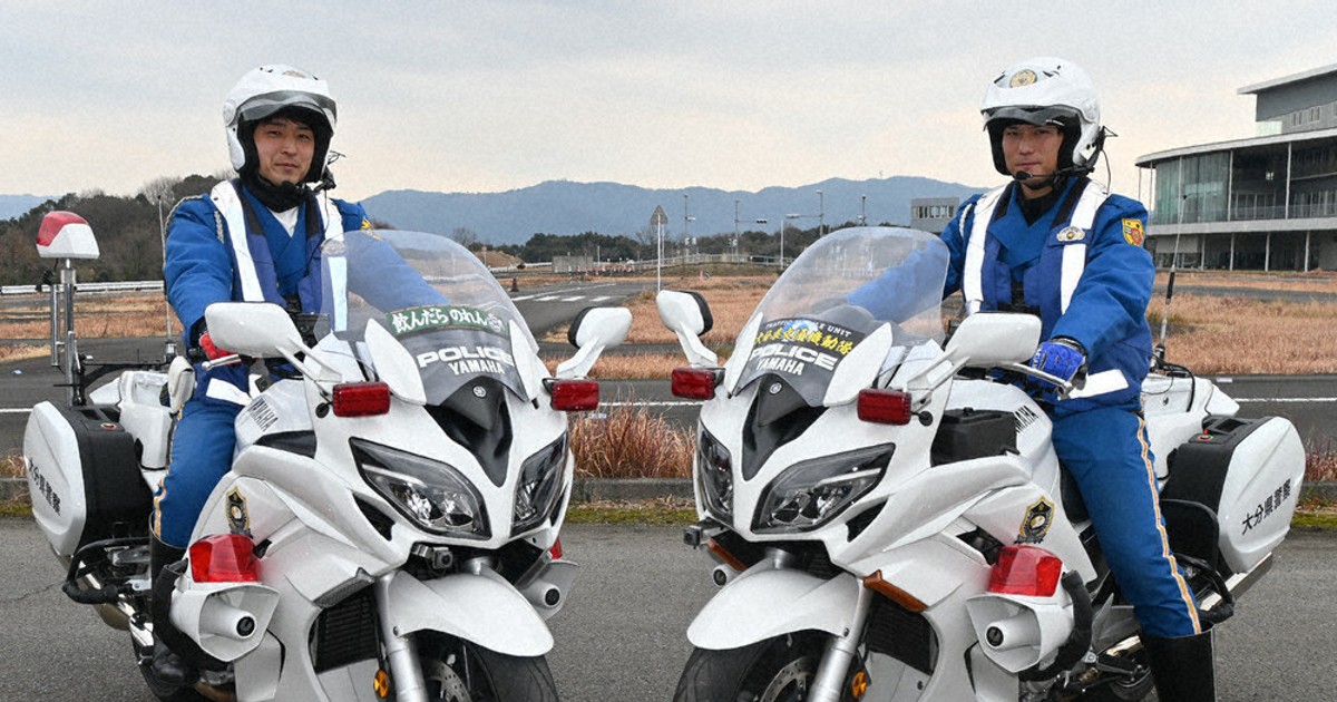 春風を受けて：第73回別大毎日マラソン／下 先導役の白バイ隊員 鈴木